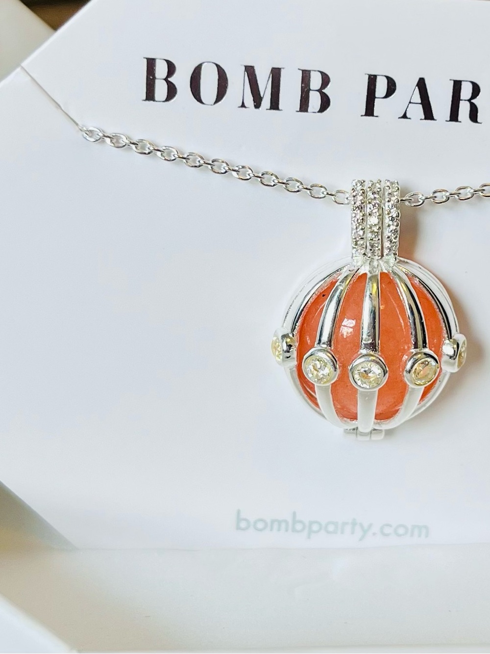 Bomb Party Retro Zen Gems Meditate in Sparkle Necklace